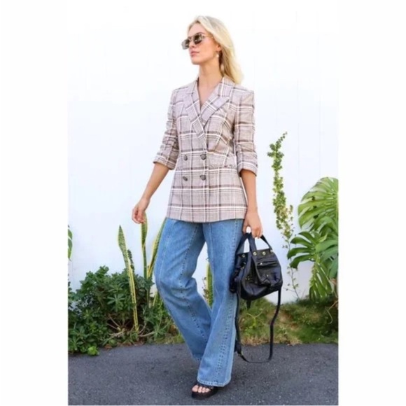 Veronica Beard Viva Dickey Jacket Brown Plaid Blazer - Picture 6 of 15